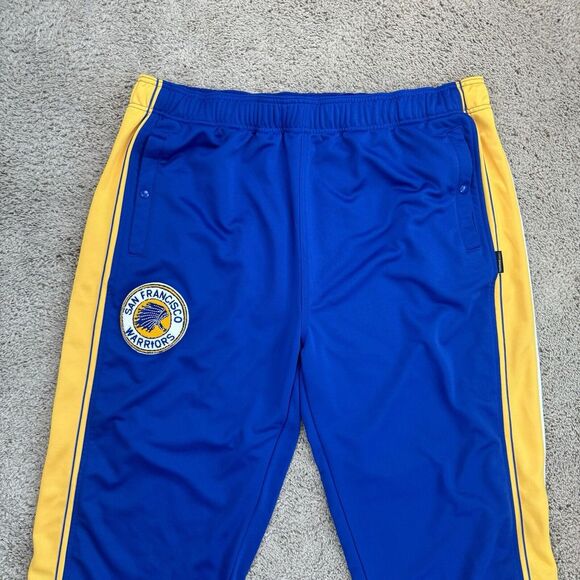 Vtg San Francisco Warriors Warmup Pants Mens 4XL Reebok HWC‎ Blue Drawstring ABA - Picture 2 of 13